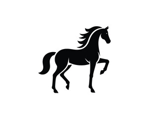 Horse logo design icon symbol vector illustration. Horsepower silhouette logo. Animal logo. Black color horse icon logo vector template.