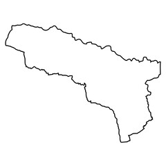 Outline map of Abkhazia, geographical border of Abkhazia map shape