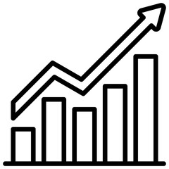 Increasing stocks graphic icon