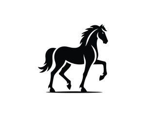 Horse logo design icon symbol vector illustration. Horsepower silhouette logo. Animal logo. Black color horse icon logo vector template.