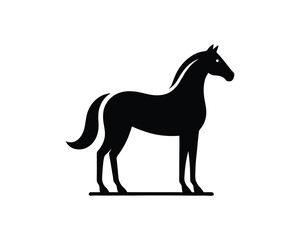 Horse logo design icon symbol vector illustration. Horsepower silhouette logo. Animal logo. Black color horse icon logo vector template.