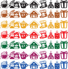 There are icons of christmas festival 