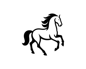 Horse logo design icon symbol vector illustration. Horsepower silhouette logo. Animal logo. Black color horse icon logo vector template.