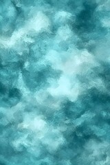 Fototapeta premium A mesmerizing abstract representation of clouds in shades of teal and aqua, creating a serene and dreamlike atmosphere with a soft, flowing texture.