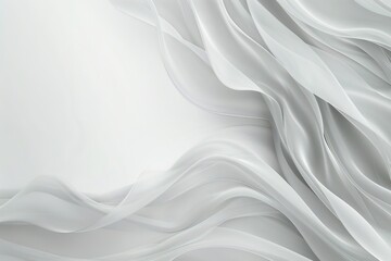 Obraz premium Abstract flowing white fabric texture creating a soft, elegant background.