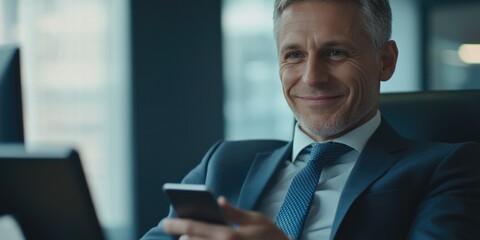 Fototapeta premium Businessman Working on Phone
