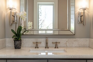 Elegant Powder Room Design Showcasing Stylish Fixtures and Sophisticated Decor Elements for Modern Homes