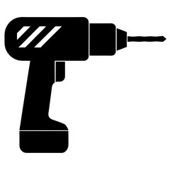 Drill icon silhouette  vector art illustration