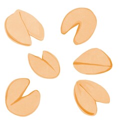 fortune cookies for lunar day, chinese new year, for printing, icon, stiker