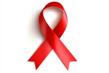 Red ribbon as symbol of aids awareness on background generative ai