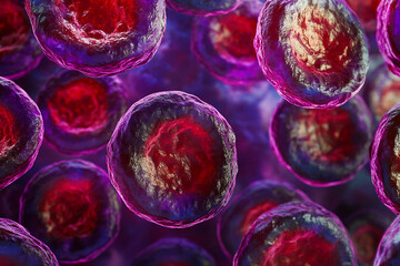 Virus bacteria cells hiv microbiology science illustration 3d rendering generative ai