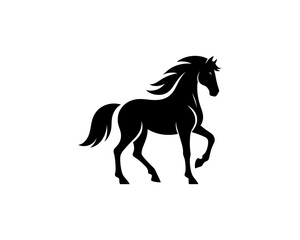 Horse logo design icon symbol vector illustration. Horsepower silhouette logo. Animal logo. Black color horse icon logo vector template.