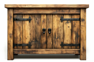 Rustic Wooden Cabinet 3D Render