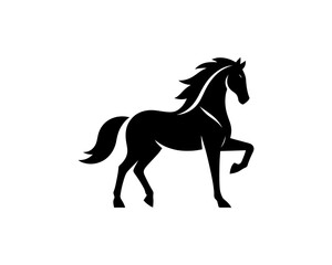 Horse logo design icon symbol vector illustration. Horsepower silhouette logo. Animal logo. Black color horse icon logo vector template.