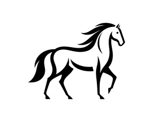 Horse logo design icon symbol vector illustration. Horsepower silhouette logo. Animal logo. Black color horse icon logo vector template.