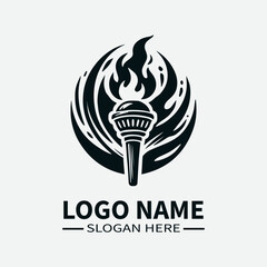 Fire Flame Burning Torch Logo