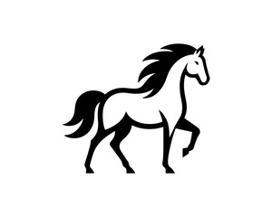 Horse logo design icon symbol vector illustration. Horsepower silhouette logo. Animal logo. Black color horse icon logo vector template.