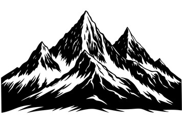 Winter Mountain Silhouette Design.