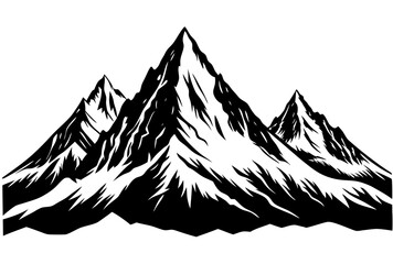 Winter Mountain Silhouette Design.