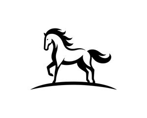 Horse logo design icon symbol vector illustration. Horsepower silhouette logo. Animal logo. Black color horse icon logo vector template.