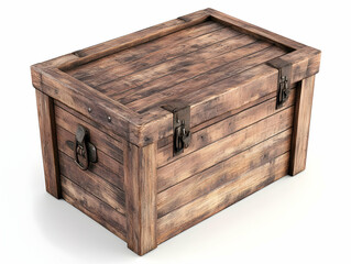 3D Wooden Chest Illustration