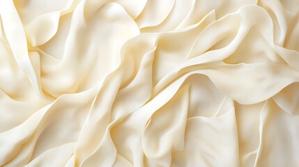 Obraz premium Creamy Fabric Draped Softly: Close-Up Photo Mockup. AI Generated