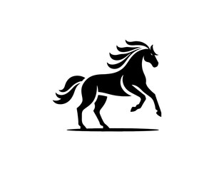 Horse logo design icon symbol vector illustration. Horsepower silhouette logo. Animal logo. Black color horse icon logo vector template.
