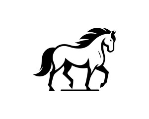 Horse logo design icon symbol vector illustration. Horsepower silhouette logo. Animal logo. Black color horse icon logo vector template.