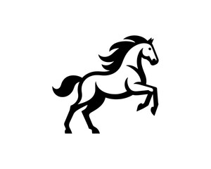 Horse logo design icon symbol vector illustration. Horsepower silhouette logo. Animal logo. Black color horse icon logo vector template.