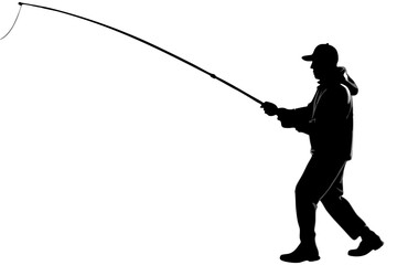 Obraz premium silhouette of a fisherman