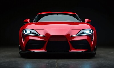 sports car front quarter view glossy