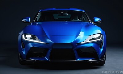 sports car front quarter view glossy