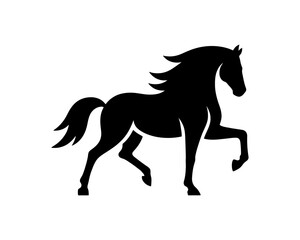 Horse logo design icon symbol vector illustration. Horsepower silhouette logo. Animal logo. Black color horse icon logo vector template.