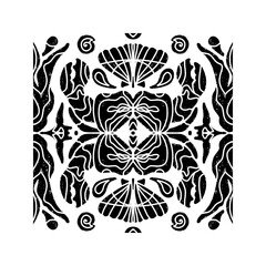 black and white floral ornament