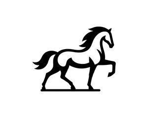 Horse logo design icon symbol vector illustration. Horsepower silhouette logo. Animal logo. Black color horse icon logo vector template.