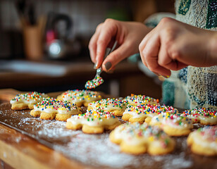Decorating Christmas Cookies