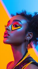 Naklejka premium makeup look with innovative and artistic design