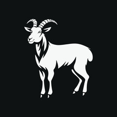 Elegant Silhouette Of A Goat Vector Illustration