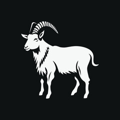 Elegant Silhouette Of A Goat Vector Illustration