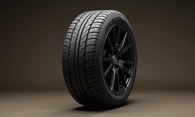 Car tires black rubber studio background