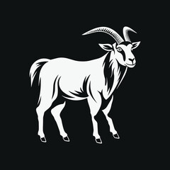 Elegant Silhouette Of A Goat Vector Illustration