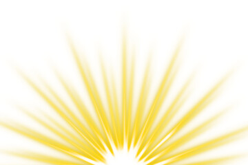 Transparent sunlight with golden glowing rays. Sun rays, lens flare, bright spotlight. Radiant...