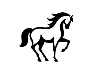 Horse logo design icon symbol vector illustration. Horsepower silhouette logo. Animal logo. Black color horse icon logo vector template.