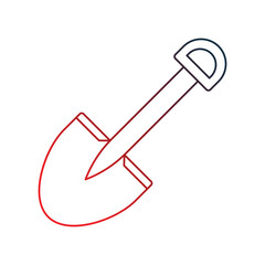 shovel outline gradient icon with white background vector stock illustration