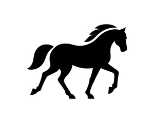 Horse logo design icon symbol vector illustration. Horsepower silhouette logo. Animal logo. Black color horse icon logo vector template.