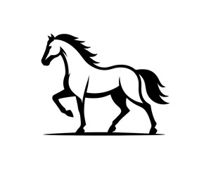 Horse logo design icon symbol vector illustration. Horsepower silhouette logo. Animal logo. Black color horse icon logo vector template.