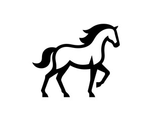 Horse logo design icon symbol vector illustration. Horsepower silhouette logo. Animal logo. Black color horse icon logo vector template.