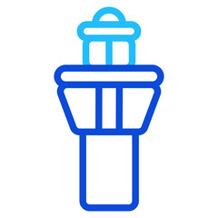 Air traffic control tower Duoline Icon