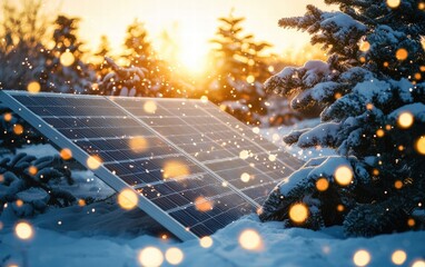 solar panel cozy christmas background professional photo