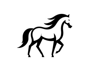 Horse logo design icon symbol vector illustration. Horsepower silhouette logo. Animal logo. Black color horse icon logo vector template.